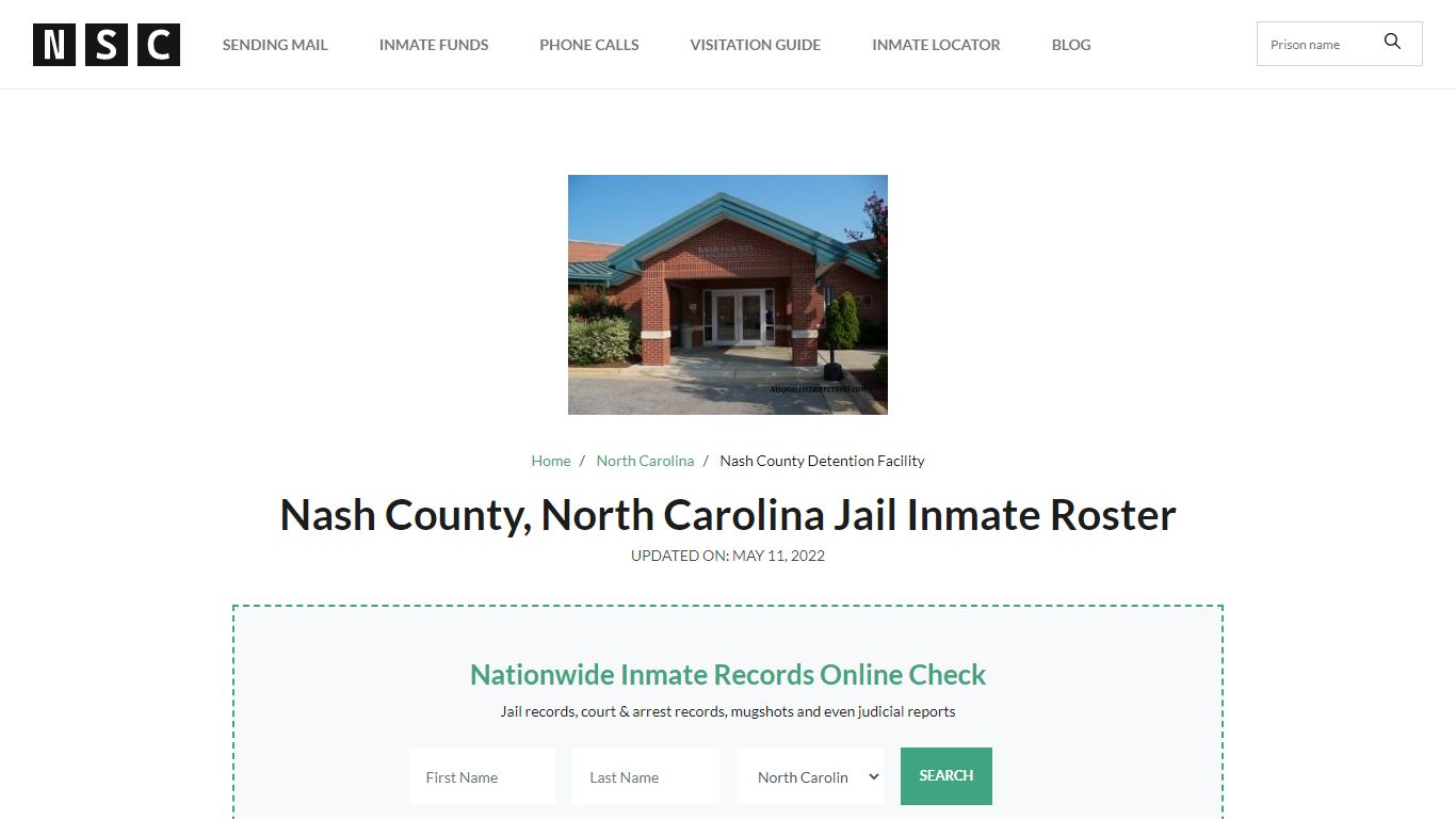 Nash County, North Carolina Jail Inmate List